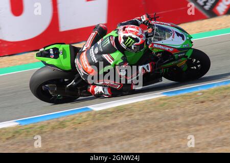 WSBK 2021 Superbike, # 1 Jonathan Rea à la course et à la grille Banque D'Images