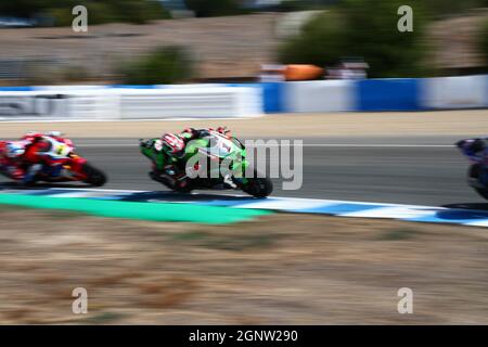 WSBK 2021 Superbike, 2e course n°1 Jonathan Rea sur la course Banque D'Images