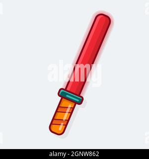 illustration vectorielle isolée du contrôle de la circulation à la main, bâton lumineux, de style plat Illustration de Vecteur