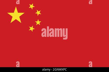 Drapeau national de la Chine en proportions exactes - illustration vectorielle Banque D'Images