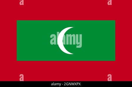 Drapeau national des Maldives dans des proportions exactes - illustration vectorielle Banque D'Images