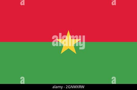 Drapeau national du Burkina Faso en proportions exactes - illustration vectorielle Banque D'Images