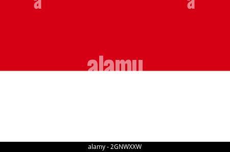 Drapeau national de Monaco en proportions exactes - illustration vectorielle Banque D'Images