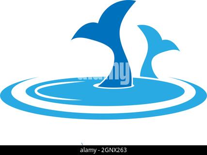 Modèle de vecteur de concept de conception d'icône de logo Dolphin Illustration de Vecteur