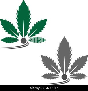 Modèle vectoriel de conception de logo de feuille de cannabis Illustration de Vecteur