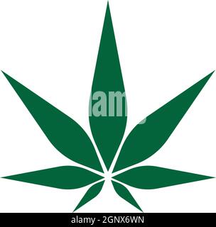 Modèle vectoriel de conception de logo de feuille de cannabis Illustration de Vecteur
