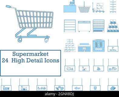 Supermarché Icon Set Illustration de Vecteur