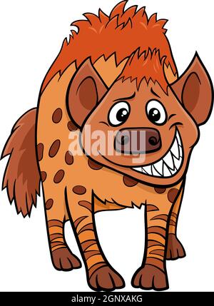 personnage animal sauvage de la bande dessinée hyena Illustration de Vecteur