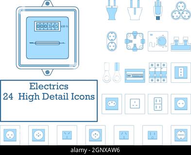 Jeu d'icônes électriques Illustration de Vecteur