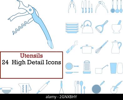 Ensemble d'icônes ustensiles Illustration de Vecteur