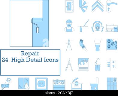 Réparer le jeu d'icônes Illustration de Vecteur