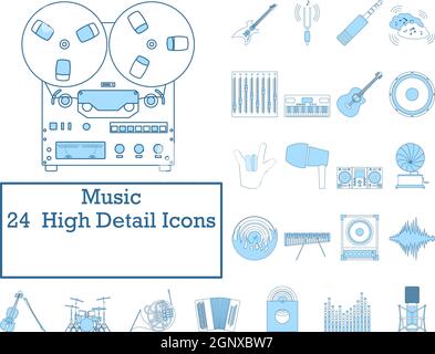 Jeu d’icônes de la musique Illustration de Vecteur