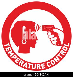 Illustration simple montrant le panneau de contrôle de la température corporelle pendant l'éclosion de Covid-19. Silhouette d'homme Illustration de Vecteur