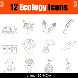 Ecology Icon Set Illustration de Vecteur
