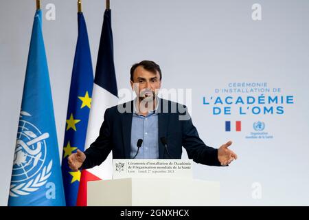 Gregory Doucet lors de la cérémonie d'ouverture de l'Académie de l'Organisation mondiale de la Santé à Lyon, dans l'est de la France, le 27 septembre 2021. Photo par bony/Pool/ABACAPRESS.COM Banque D'Images