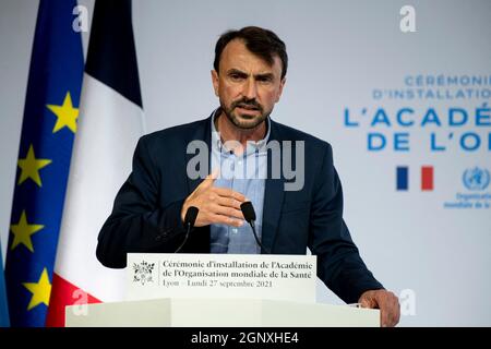 Gregory Doucet lors de la cérémonie d'ouverture de l'Académie de l'Organisation mondiale de la Santé à Lyon, dans l'est de la France, le 27 septembre 2021. Photo par bony/Pool/ABACAPRESS.COM Banque D'Images