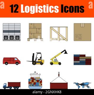 La logistique Icon Set Illustration de Vecteur