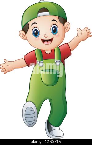 Vector illustration of Happy boy cartoon Illustration de Vecteur