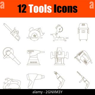 Ensemble d'icônes d'outils Illustration de Vecteur