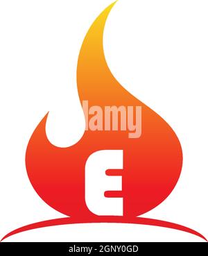 Le concept de logo de lettre était en illustration de Flames Illustration de Vecteur