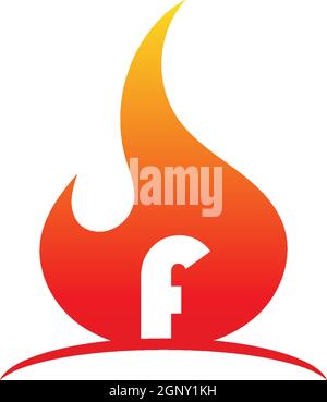 Le concept de logo de lettre était en illustration de Flames Illustration de Vecteur