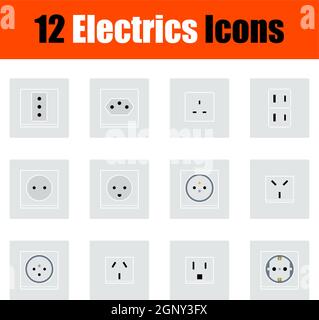 Jeu d'icônes électriques Illustration de Vecteur