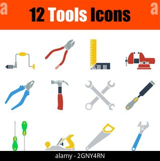 Ensemble d'icônes d'outils Illustration de Vecteur