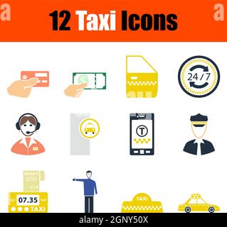 Taxi Icon Set Illustration de Vecteur