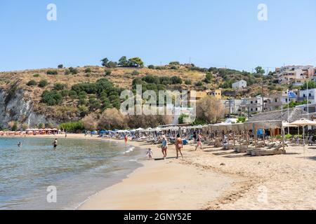 Plage de Kalives en Crète, Grèce Banque D'Images