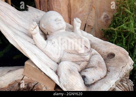 La scène de la Nativité, la crèche ou la crèche, est une représentation de la naissance de Jésus à Hallstatt, en Autriche Banque D'Images