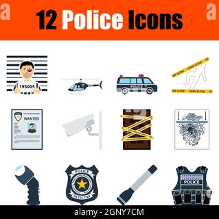 Icône police définie Illustration de Vecteur