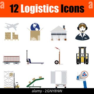 La logistique Icon Set Illustration de Vecteur