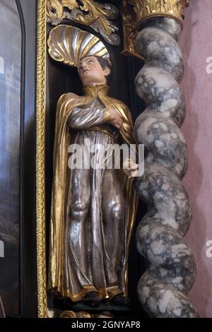 Saint Stanislaus Kostka, autel de Saint François Borgia dans l'église Sainte Catherine d'Alexandrie à Zagreb, Croatie Banque D'Images