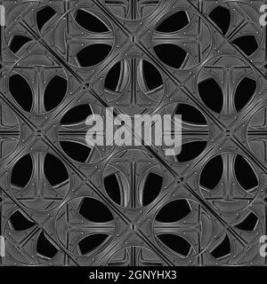 Tons gris moderne entrelacé géométrique sans couture motif mosaïque Banque D'Images