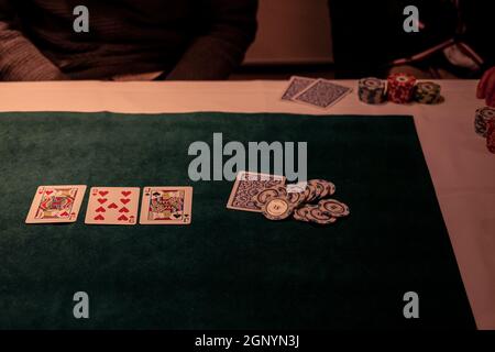 Image de Texas Holdem (poker). Lieu de tournage : zone métropolitaine de Tokyo Banque D'Images
