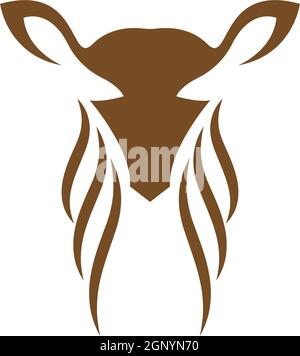 Logo Deer icône illustration dessin vectoriel Illustration de Vecteur