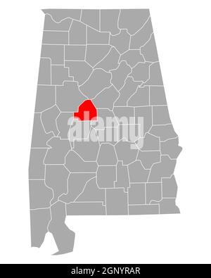 Carte de Bibb en Alabama Banque D'Images