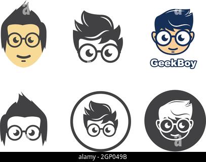 motif d'illustration vectoriel d'icône geek boy Illustration de Vecteur