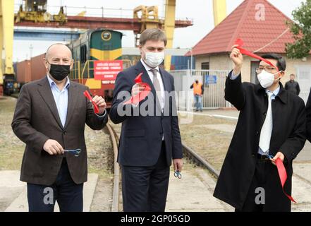 Non exclusif: KIEV, UKRAINE - 28 SEPTEMBRE 2021 - Ambassadeur extraordinaire et plénipotentiaire de la République populaire de Chine en Ukraine Fan Xian Banque D'Images