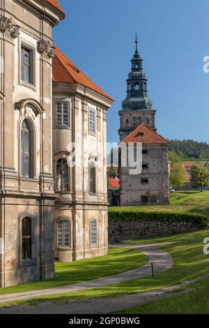 Monastère baroque cistercien de Plasy, région de Plzen, République tchèque Banque D'Images