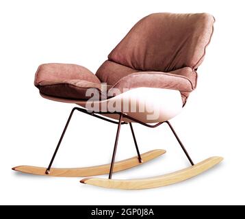 Le nouveau fauteuil à bascule sur un fond blanc Banque D'Images