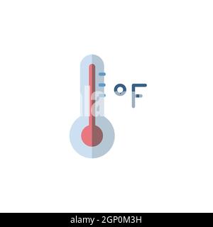 Thermomètre Farenheit. Icône plate. Illustration du vecteur météorologique isolé Illustration de Vecteur
