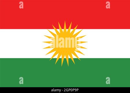 Drapeau officiel du Kurdistan Illustration de Vecteur