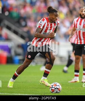 25 septembre 2021 - Brentford / Liverpool - The Premier League - Brentford Community Stadium Ivan Toney de Brentford pendant le match de la Premier League Banque D'Images