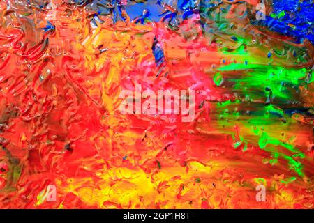 Arrière-plan de peinture rippée aux couleurs vives Banque D'Images
