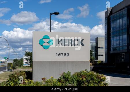 Kirkland, Québec, Canada - 3 septembre 2021 : siège social de Merck Canada à Kirkland, Québec, Canada. Banque D'Images