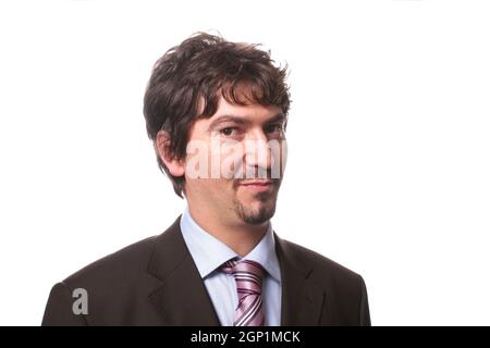 Portrait d'un jeune homme d'isolated on white Banque D'Images