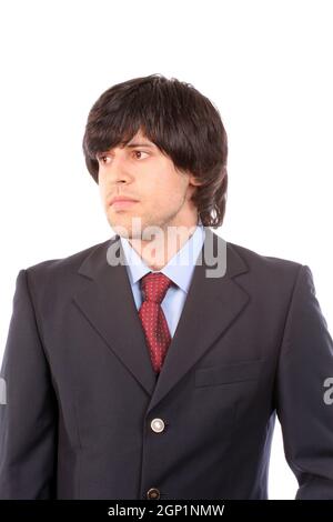 Young businessman posing, isolé sur fond blanc Banque D'Images