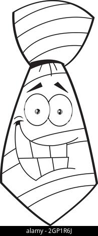 Illustration noire et blanche d'une cravate. Illustration de Vecteur