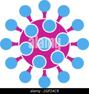 Icône de molécule de coronavirus Illustration de Vecteur